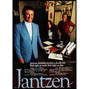 1971 Jantzen Doubleknit Sport Coat Collection Vintage Print Ad 70s Fashion Art